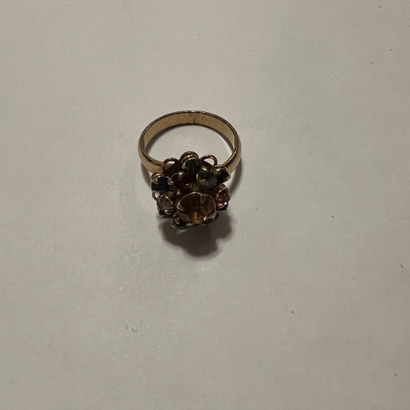 Fruit salad rhinestone Judy Lee adjustable ring - Picture 6 of 8